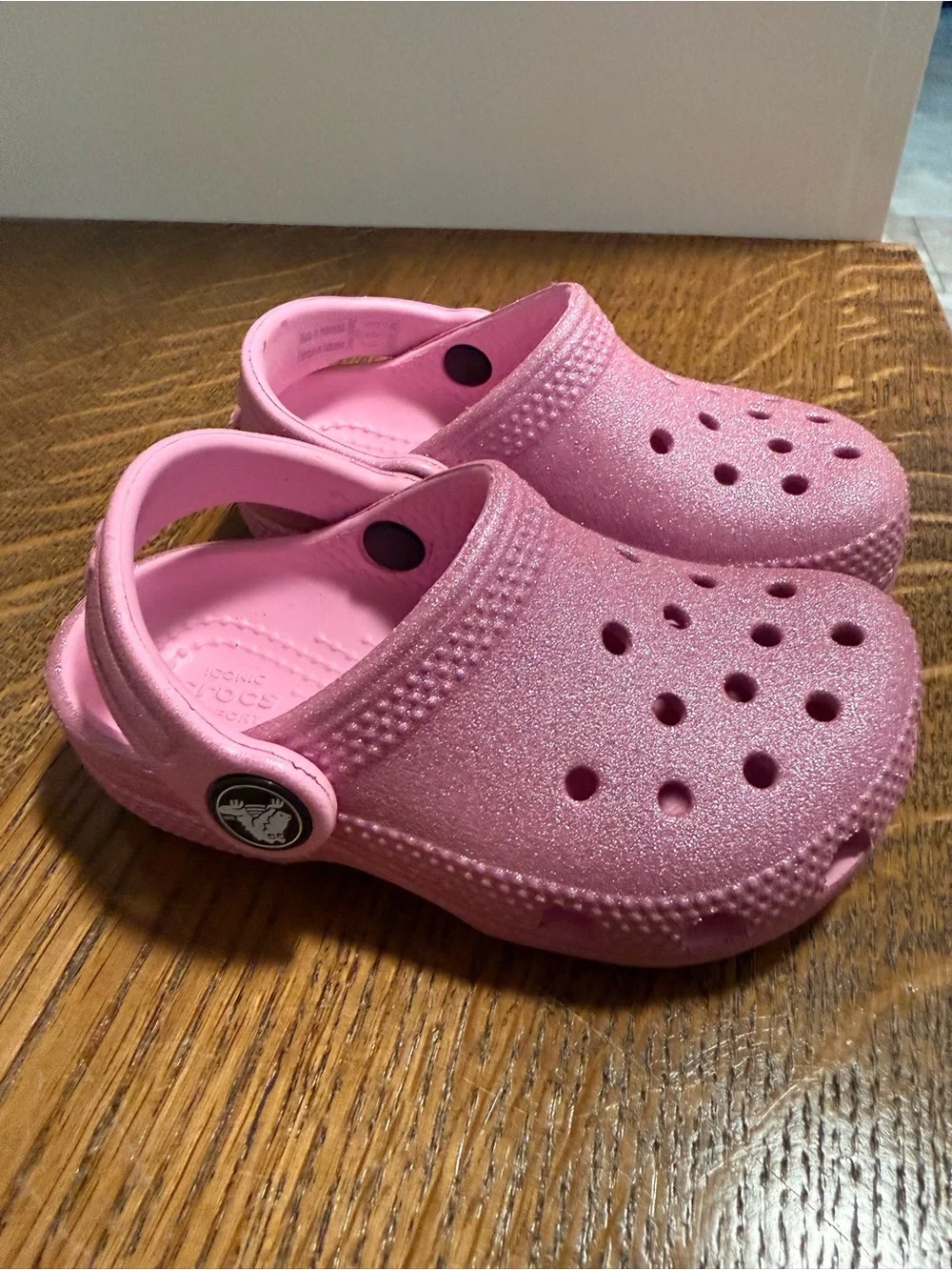 Pink Glitter CROCS Kids'